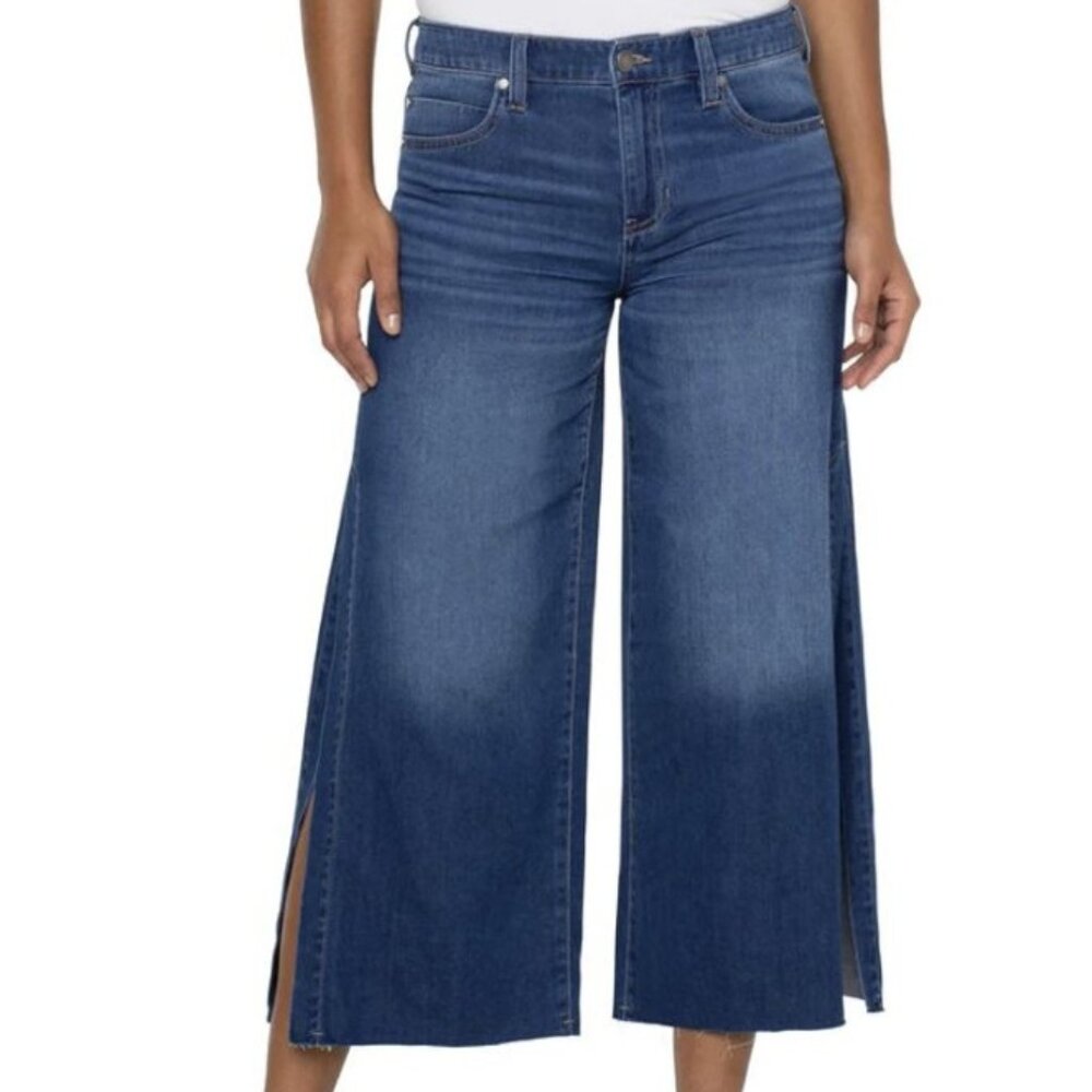 Wide Leg Jean With High Slit - Gilbert
